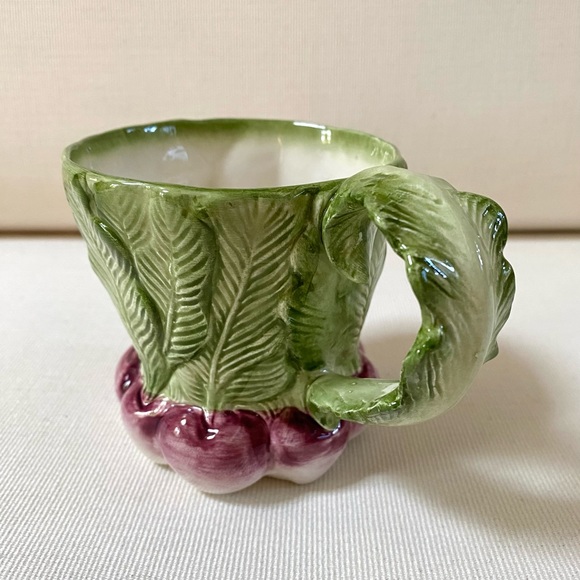 VINTAGE FITZ & FLOYD 1988 VEGETABLE GARDEN TURNIP MUG, HAND PAINTED - Picture 2 of 7